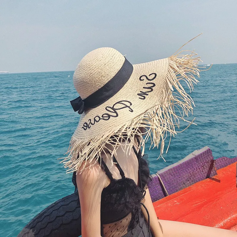 Lafite соломенная шляпа женская летняя пляжная шляпа пляжный отдых козырек путешествия Джокер Складная Солнцезащитная шляпа