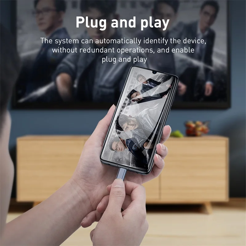 Baseus USB C HDMI Cable Type C to HDMI Thunderbolt 3 2 60w PD Power Adapter for MacBook Pro iPad USB-C to 4K HDMI Digital Cable