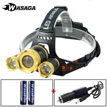

Zoomable T6 LED Headlight 4 Modes Head Lamp Torch 10000LM Rechargeable Frontal Flashlight for Camping Fishing