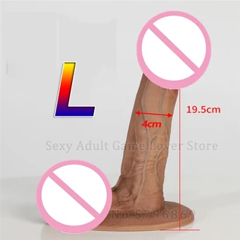 Sliding Testis Simulation Dildo Realistic Penis Scrotum Female Masturbation Soft Silicone Big Dick Suction Cup Sex Toy For Women 6