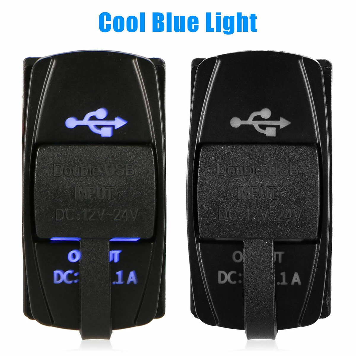 DC 12-24V 3.1A 5V Dual USB синий светодиодный разъем питания для автомобиля