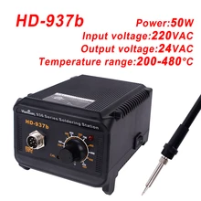 220 В AC Станция припой Интеллектуальный 2 в 1 Антистатическая цифровая паяльная станция паяльник с регулятором для пайки