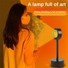 

Sunset Projection Lamp Led Night Light Desk Lamp for Bedroom Sunset Lamp Live Broadcast Rainbow Atmosphere Projector Decoration