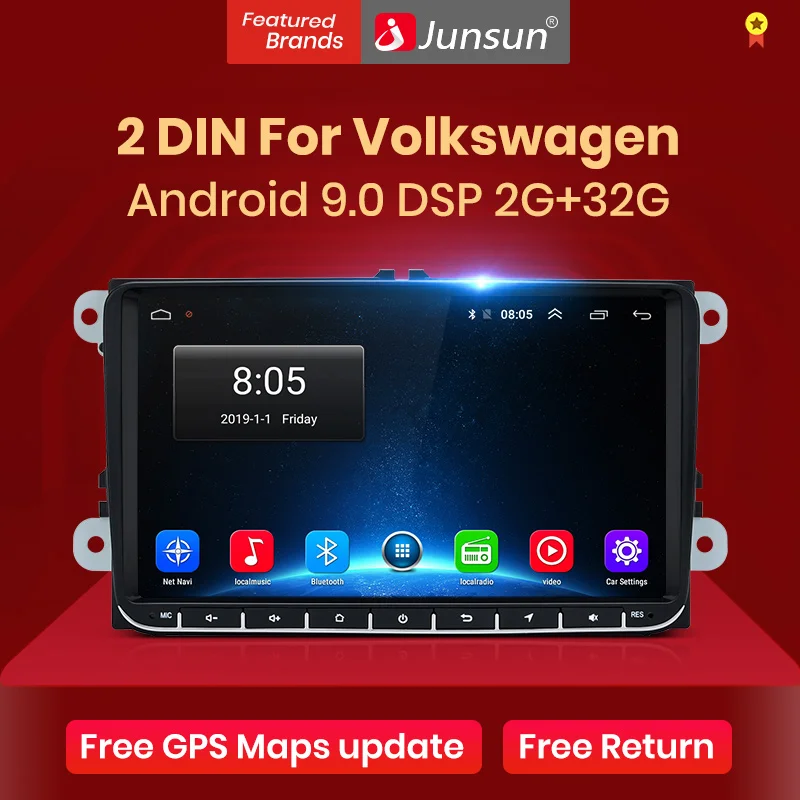 Автомагнитола Junsun для VW/Volkswagen/Golf/Polo/Tiguan/Passat/b7/b6/SEAT/leon/Skoda/Octavia мультимедийный