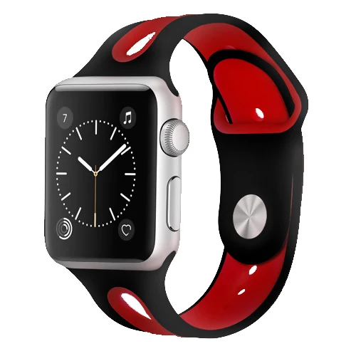 black red Спортивный ремешок для apple watch pulseira apple watch 4, 3, 5, ремешок 44 мм, 40 мм, iwatch band 42 мм, 38 мм, браслет correa, ремешок для часов - Цвет ремешка: black red