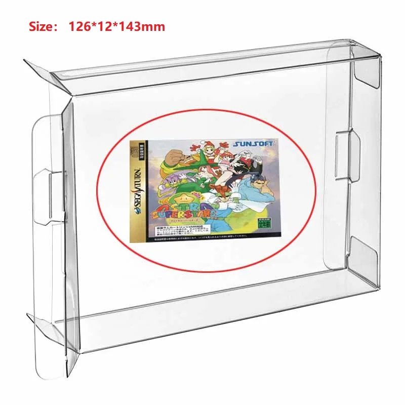 

H 100pcs Carts Clear CIB Game Cartridge Box Case Protector Sleeve for Saturn Single CD Box Protectors