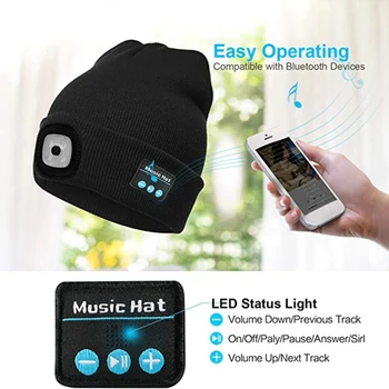 

Latest Autumn and Winter Keeping Warm Wireless Bluetooth Wool Hat Call Music Stereo Hat MEn Women knitting caps cool guy hat