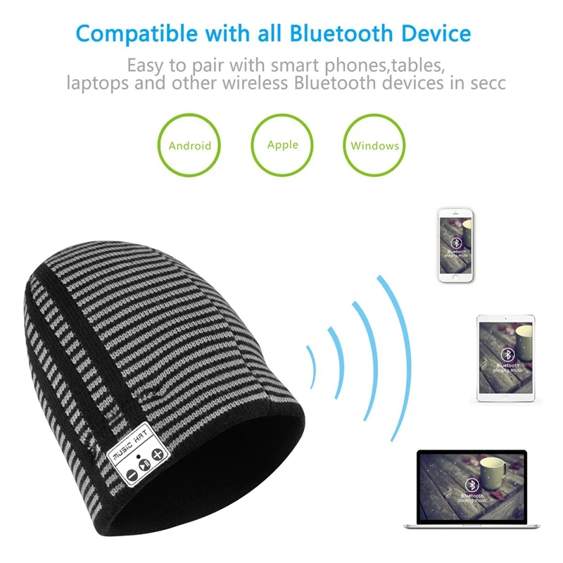 Bluetooth4 2 Misic Hat Wireless Bluetooth Headset Hat Knitted Cap Headphone Warm Winter Hats Music Earphone Best Gift