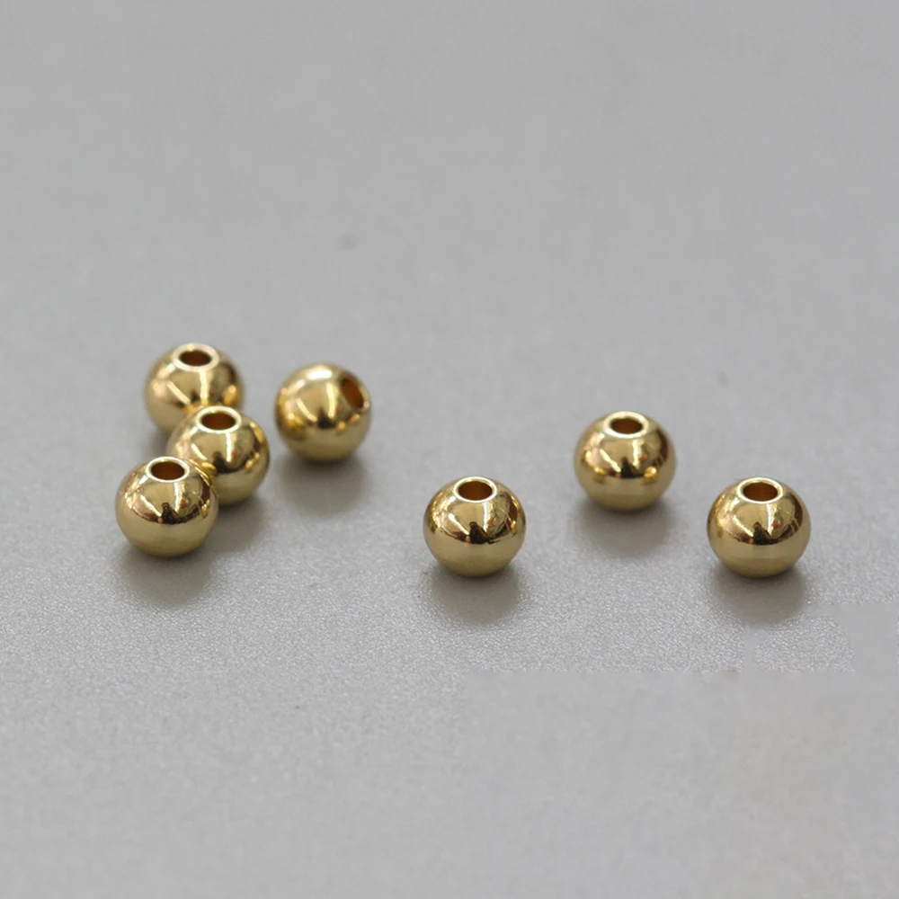 

15-100pcs 3/4/5/6/8mm Original Brass Round Ball Space Beads Bracelets Loose Charm Bead for DIY Necklace Jewelry Making Supplier