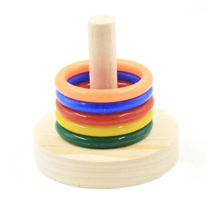 

1pcs Bird Ring Toy Set Educational Multicolor Bird Training Toy Pinewood Bird Intelligence Toy For Parrot Animal Pet Supplies