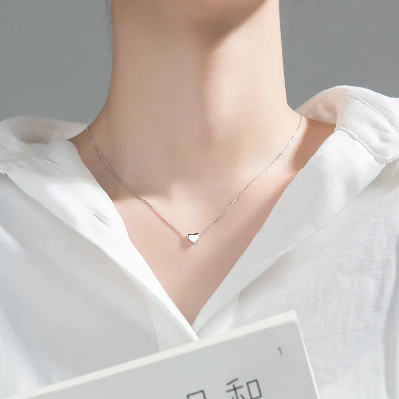 Shiny sparkling glitter clavicle chain s925 silver necklace brand