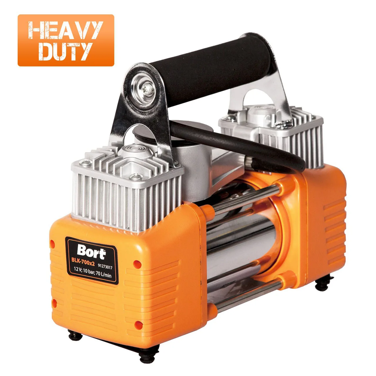 Компрессор автомобильный BORT BLK-700x2 (давление 10 бар, производительность 70 л/мин)