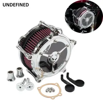 

Chrome Motorcycle Air Cleaner CNC Cut Air Filters Intake Kits Aluminum For Harley Sportster Iron 883 XL883 1200 48 72 1991-2019
