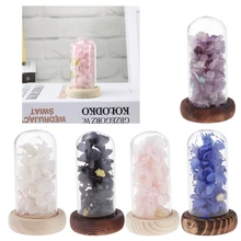 Свадебная консервированная Гортензия цветок стеклянный дисплей Валентин Роза подружки невесты свадебное цветочное Мыло свадебный букет из роз подарки