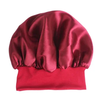 Online Elastische Dusche Motorhaube Chemotherapie Weiche Breiten Krempe Satin Schlummertrunk Erwachsene Kinder Feste Schlaf Hut Haarpflege Salon Bad