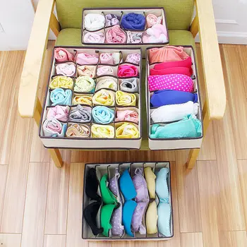 

6/7/8/24 Slots Modern Underwear Sock Tie Storage Organizer Drawer Bra Pants Divider Tidy Wardrobe Storage Boxes