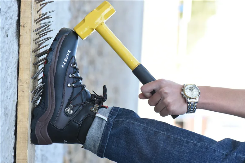 Мужская защитная обувь со стальным носком; Мужская обувь в промышленном и строительном стиле; мужские рабочие ботинки; обувь с защитой от прокалывания