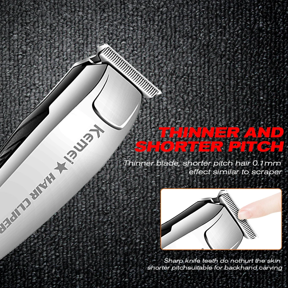Мини-машинка для стрижки волос, 0 мм, Kemei, электрический триммер, профессиональная стрижка, бритва, KM-2812, резьба по волосам, триммер для бороды, машинка для укладки
