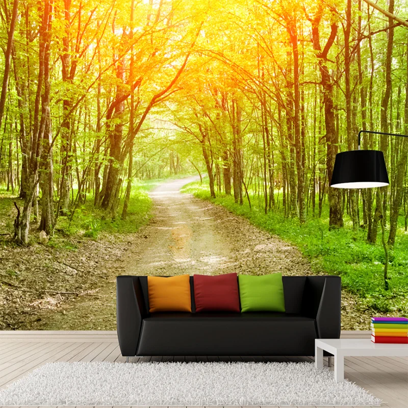 

Drop Shipping Custom 3D Photo Wallpaper Nature Landscape Forest Trees Wall Mural Non-woven Home Decor Art Wallpaper Murals