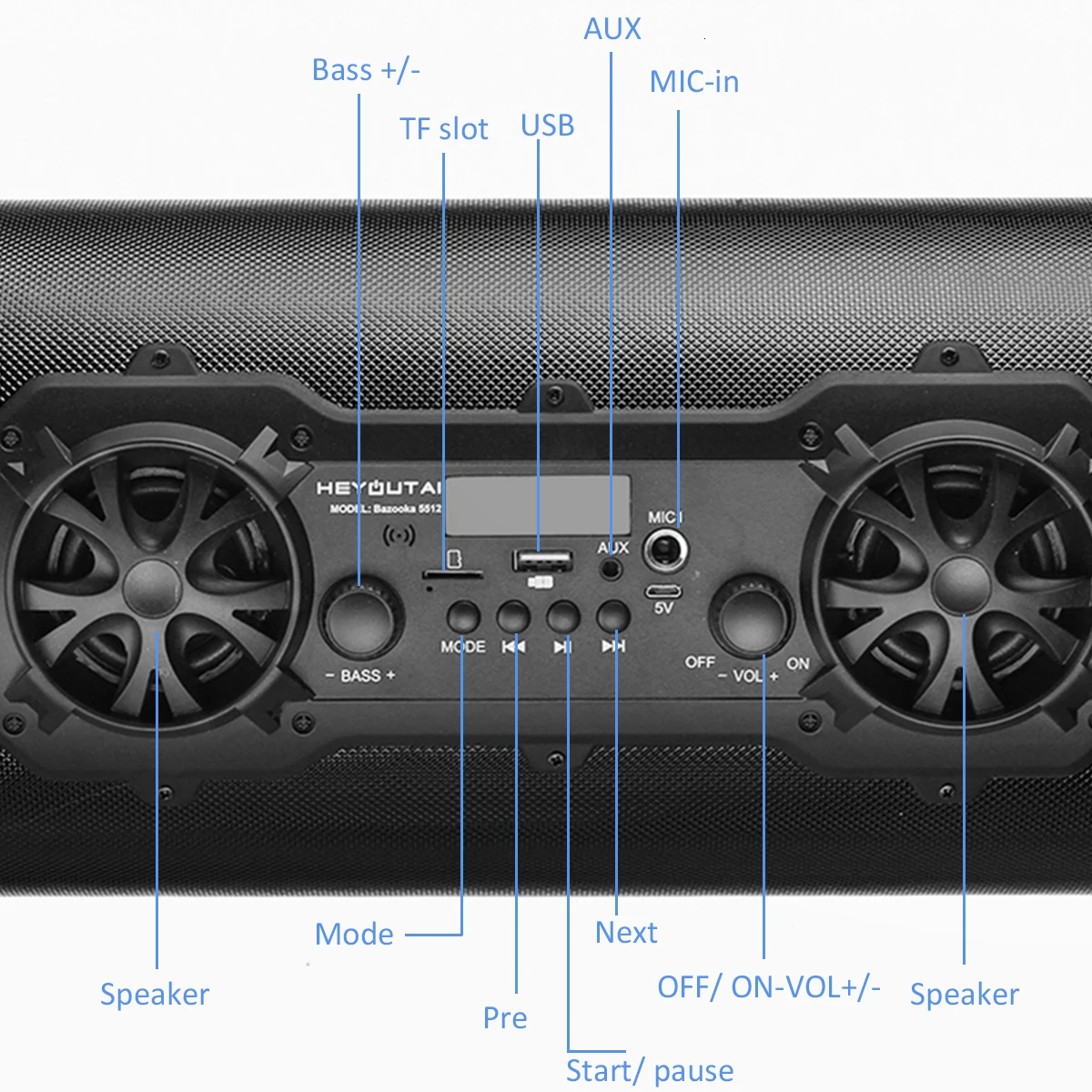 Bluetooth динамик беспроводной стерео Бас портативный динамик HiFi сабвуфер AUX USB TF карта fm-радио Открытый велосипед автомобиль караоке плеер