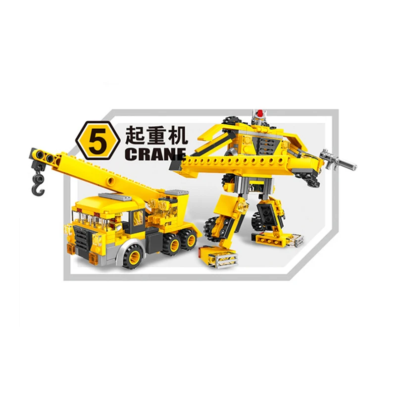Трансформация автоботов инженерный автомобиль 5 в 1 фигурку Модель Fit lego