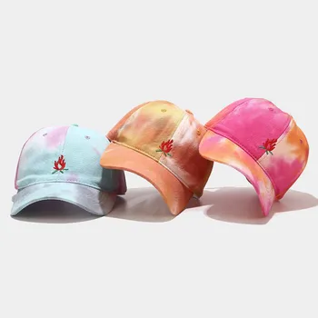 

Baseball Cap Men Women Tie-dyed Flower Printed Color Matching Adjustable Unisex Hip Hop Sun Hat кепка для мужчин