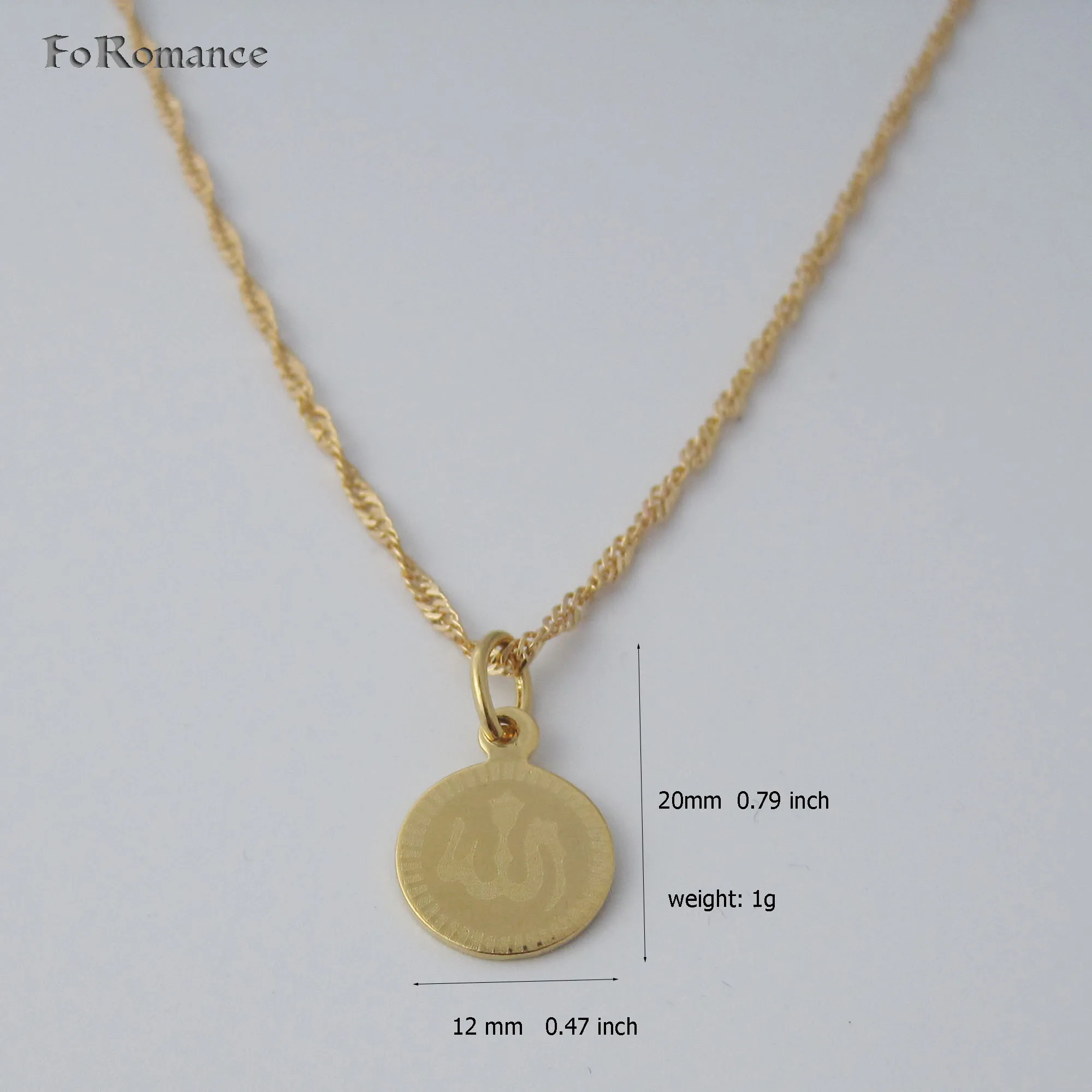 Круглый кулон в виде мусульманского Бога Аллаха с лазером круглый покрытием из