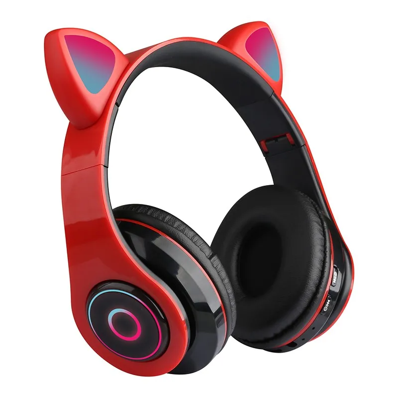 

B39 Wireless Cat Ear Bluetooth Headset Headphones Over Ear Earphones With LED Light Volume Control For Children's Holidays