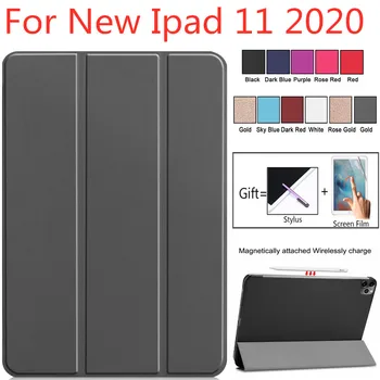 

Funda For iPad Pro 11 2020 Case With Pencil Holder Smart PU Leather Trifold Stand + PC Hard Back Cover For New iPad Pro 11 Case