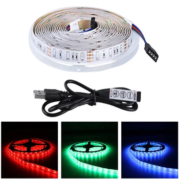 

USB LED Strip Lights DIY Flexible 0.5/1/2/3/4/5meter Strip Flexible Light Lamp Mini Desktop Decor Tape TV Background Lighting
