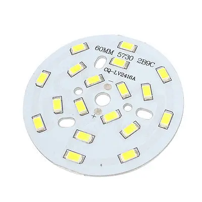 Белый 18 светодиодный 9W 50-60Lm 5730 SMD+ алюминиевая Базовая пластина PCB 60 мм DIY