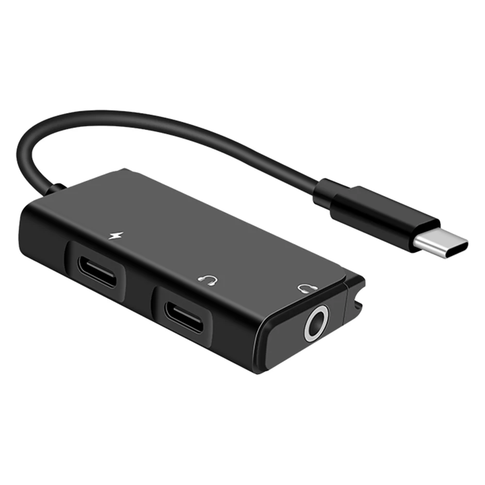 3 in 1 Type C Headphone Adapter PD Fast Charge Digital Audio Converter Voice Live Broadcast for Huawei P40 Xiaomi T10 Lite Pro