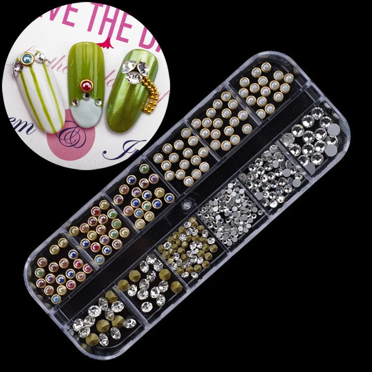 Разноцветные Стразы для ногтей, жемчужные бриллианты, 3D хрустальные украшения для ногтей, аксессуары, камни, драгоценные камни, инструменты для маникюра