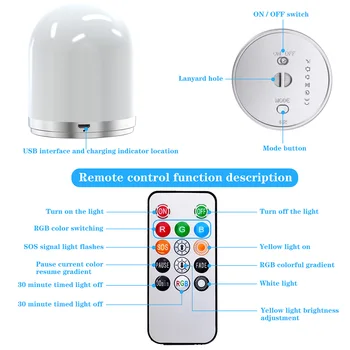 

Economical Dimmable RGB Color LED Portable Night Light Bedside Table Lamps with Remote Control ds99