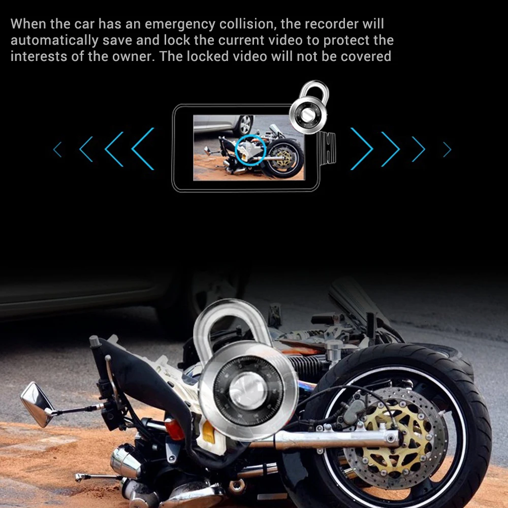 Мотоциклетная WiFi камера с сенсорным экраном 140 ° MT23 двойной видеорегистратор Moto gps HD Dash Cam 1080P Водонепроницаемая циклическая записывающая камера