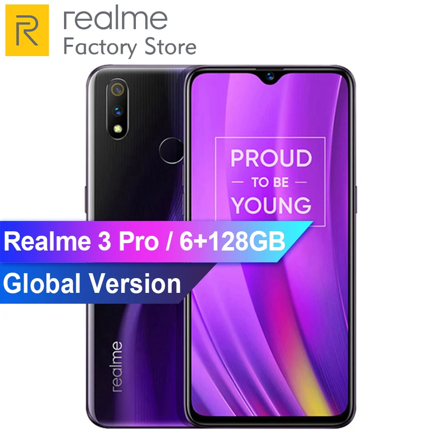 Версия ЕС OPPO Realme 3 Pro 6 дюйма ГБ ОЗУ 128 Гб ПЗУ Snapdragon 710 AIE 16 + 5 Мп двойная камера VOOC