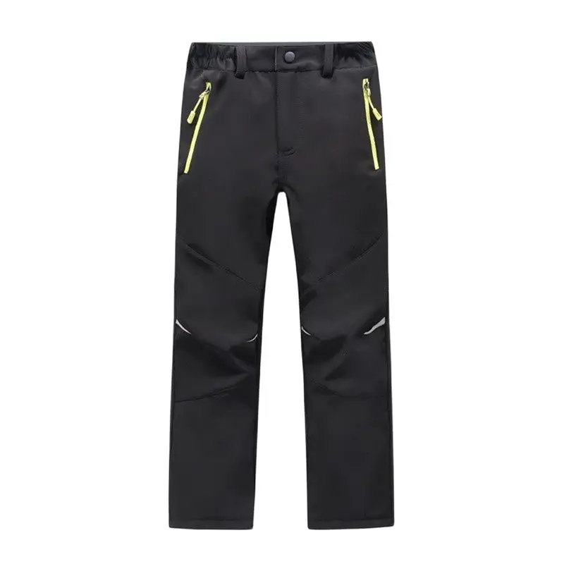 Autumn Winter Children Boy Patchwork Casual Zipper Pants Fleece Keep Warm Trousers Winter Kids Girl Wearable Sport Pants