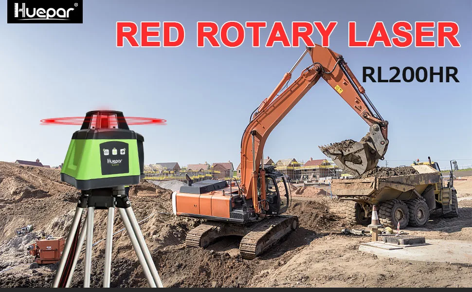 Горизонтальный красный внутренний/внешний вращающийся луч Huepar RL200HR 360