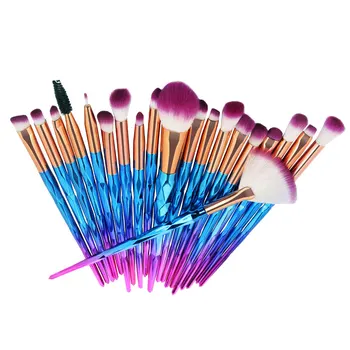 

20pcs Makeup Brushes Set Makeup Tool Cosmetic Tool Transparent Handle For Women (Gradient Blue Purple)