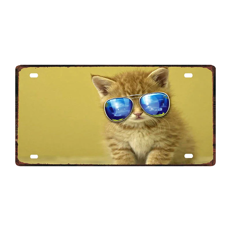 Кошка Собака 30X15 см номерной знак животных металлический знак для Wall Art Pet Shop Ресторан Хоум Винтаж декор 30X15 см DDC-0019A - Цвет: DC-0022