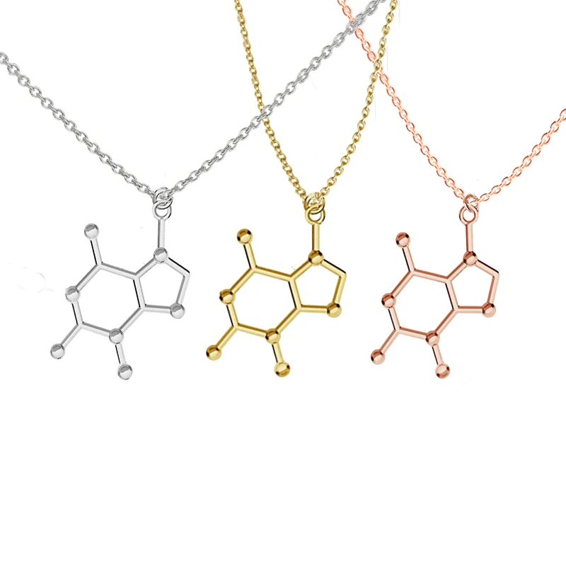 Ожерелье шоколадного цвета Science Jewelry химия Теобромин молекула кулон| |