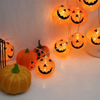 

3M/6M Halloween Pumpkin Smile Line Ball LED String Lights Garden Home Party Decoration Holiday String Light Halloween Lights