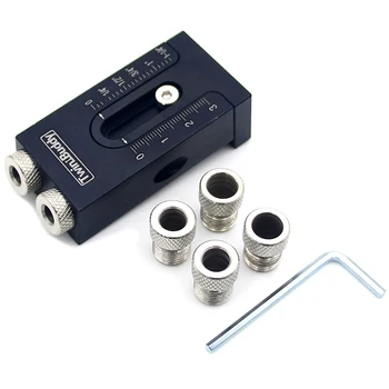 

Pocket Hole Jig Kit 6/8/9.5mm Angle Drill Guide Woodwoorking Tool Hole Puncher Locator Jig Drill Bit