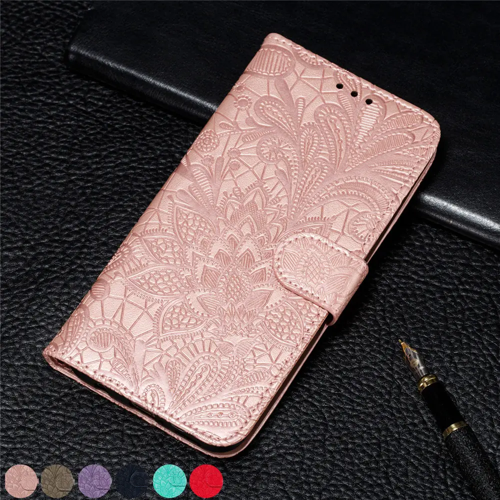 

Wallet Case For Asus Zenfone Max Pro M2 ZB631KL ZB633KL Lace Embossed Flip PU Leather Wallet Phone Cases Book Cover Coque Capa