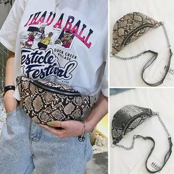 

2020 Women Waist Bag Fanny Pack Fashion Snake Skin Pouch Belt bag Chest Crossbody Shoulder Purse Bags