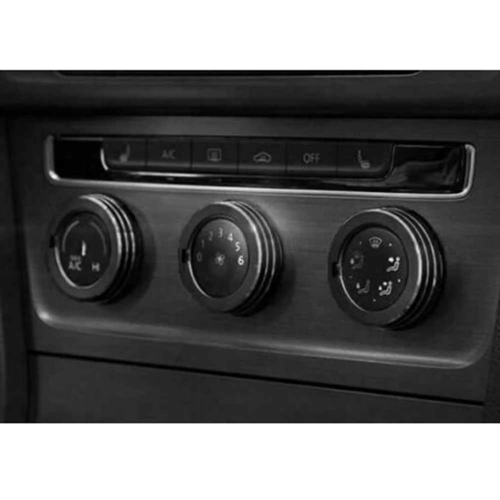 

3Pcs Knob Covers Anodized Aluminum AC For Golf MK7 2015 and Up Interior