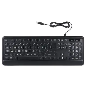 

Illuminated Keyboard Large Print Backlit Wired Computer Keyboard for Old Man