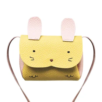 

PU Leather Kids Rabbit Mini Messenger Bag Baby Girls Handbag Coin Purse Children Crossbody Bag for Girls Ladies Shoulder Bags(Ye