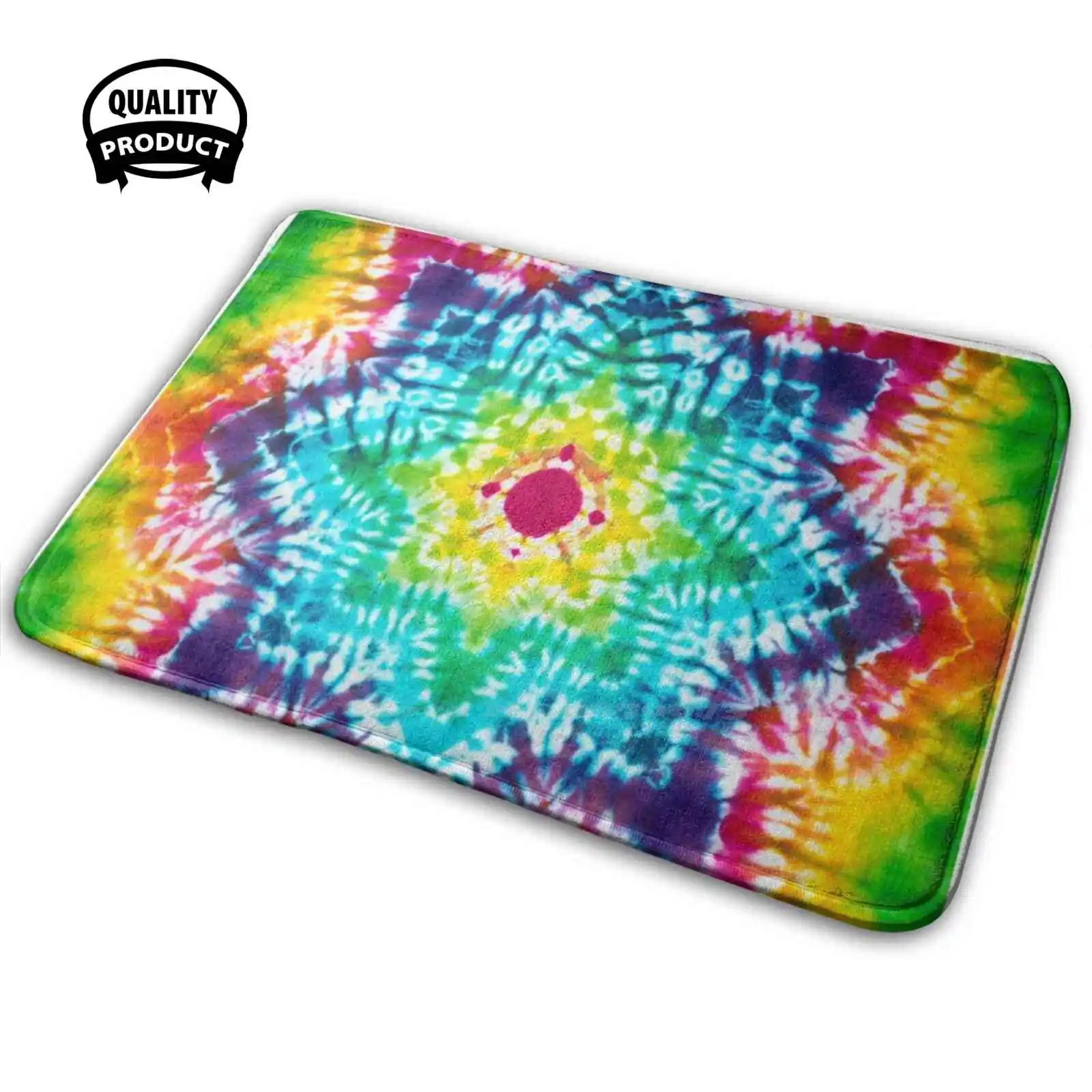 Мягкий Противоскользящий 3D коврик Pretty Hippie в стиле хиппи с принтом в виде звезд, пляжный коврик с принтом в виде сердца, розовый, зеленый, синий, желтый
