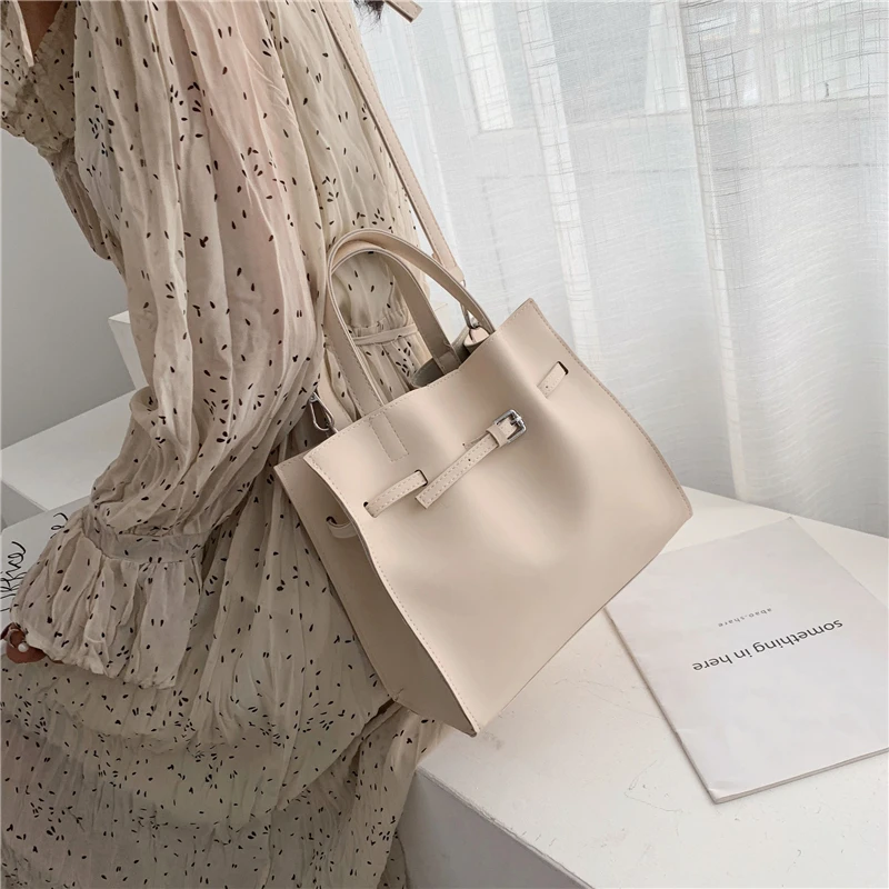 Однотонные женские сумки на плечо из искусственной кожи г., Осенние дамские сумочки и кошельки высокой емкости дизайнерские женские сумки-тоут, дорожная сумочка